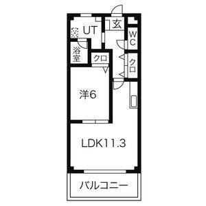1LDK 間取り図