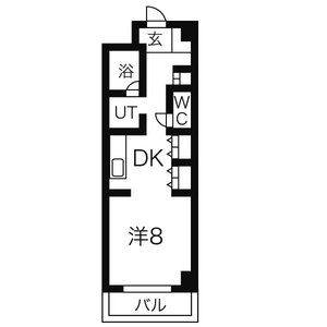 1DK 間取り図