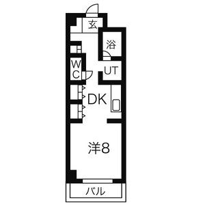 1DK 間取り図