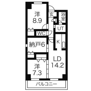 2LDK 間取り図
