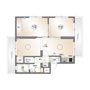2LDK 間取り図