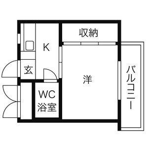 1K 間取り図