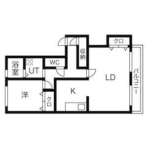 1LDK 間取り図