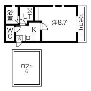 1K 間取り図