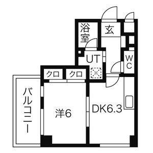 1DK 間取り図