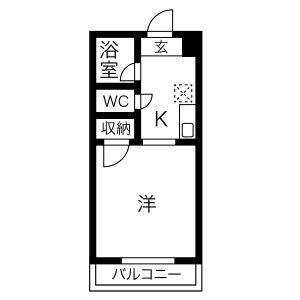 1K 間取り図