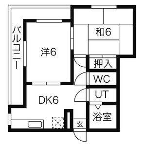 2DK 間取り図