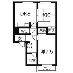 2DK 間取り図