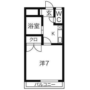 1K 間取り図