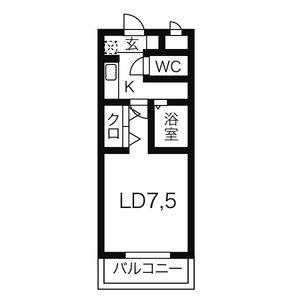 1K 間取り図