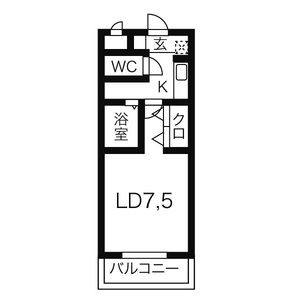 1K 間取り図