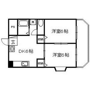2DK 間取り図