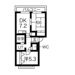 1LDK 間取り図
