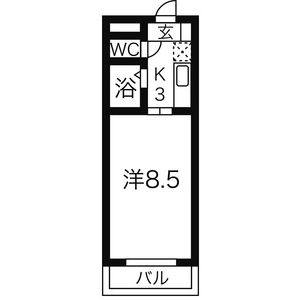1K 間取り図