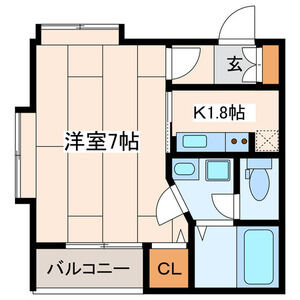 1K 間取り図