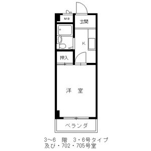 1K 間取り図