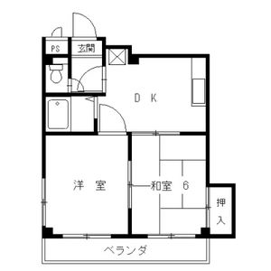 2DK 間取り図