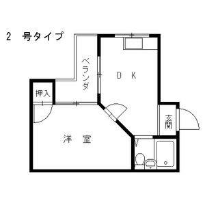 1DK 間取り図