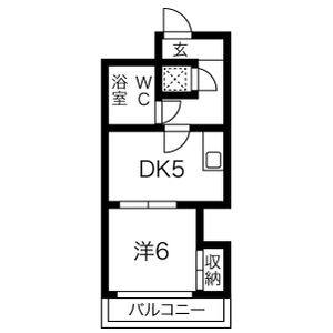 1DK 間取り図