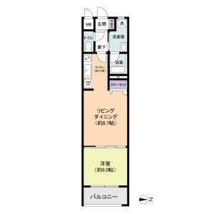 1LDK 間取り図