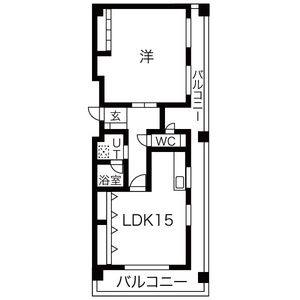 1LDK 間取り図