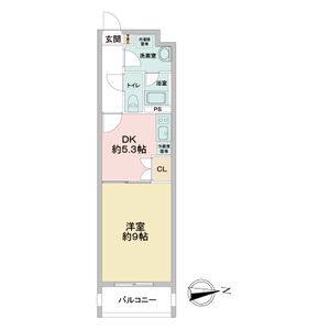 1DK 間取り図