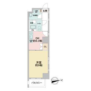 1DK 間取り図