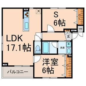 1LDK 間取り図