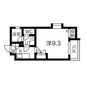 1K 間取り図