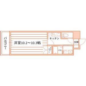 1DK 間取り図