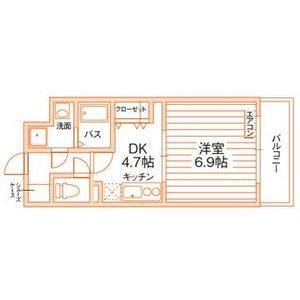 1DK 間取り図