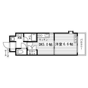 1DK 間取り図