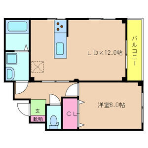 1LDK 間取り図