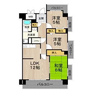 3LDK 間取り図