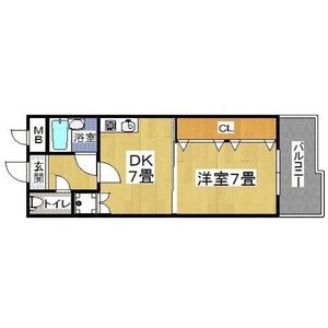 1DK 間取り図