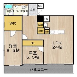 1LDK 間取り図