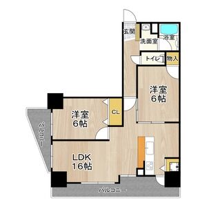2LDK 間取り図