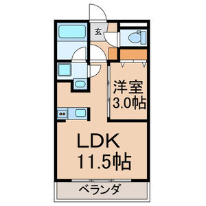 1LDK 間取り図