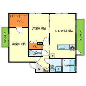 2LDK 間取り図
