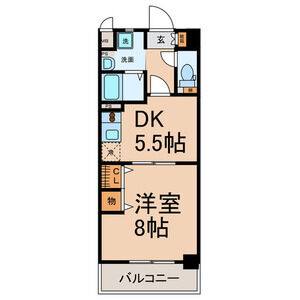 1DK 間取り図