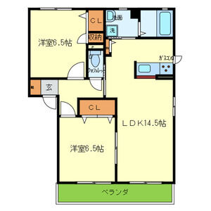 2LDK 間取り図