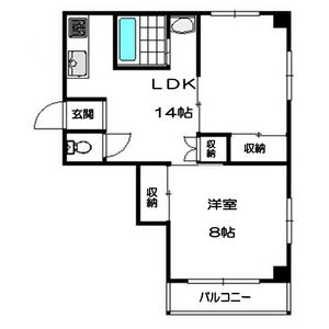 1LDK 間取り図