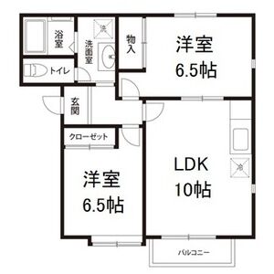 2LDK 間取り図