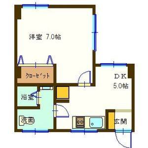 1DK 間取り図