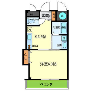 1K 間取り図