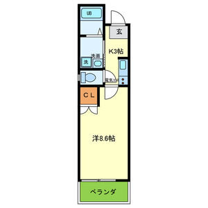1K 間取り図