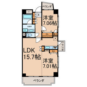 2LDK 間取り図