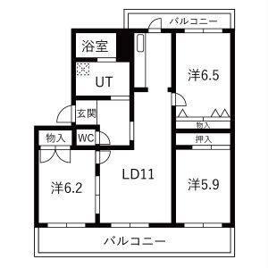 3LDK 間取り図