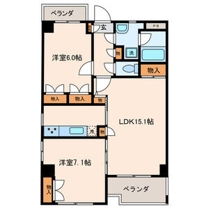 2LDK 間取り図