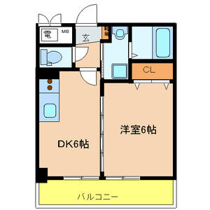 1DK 間取り図